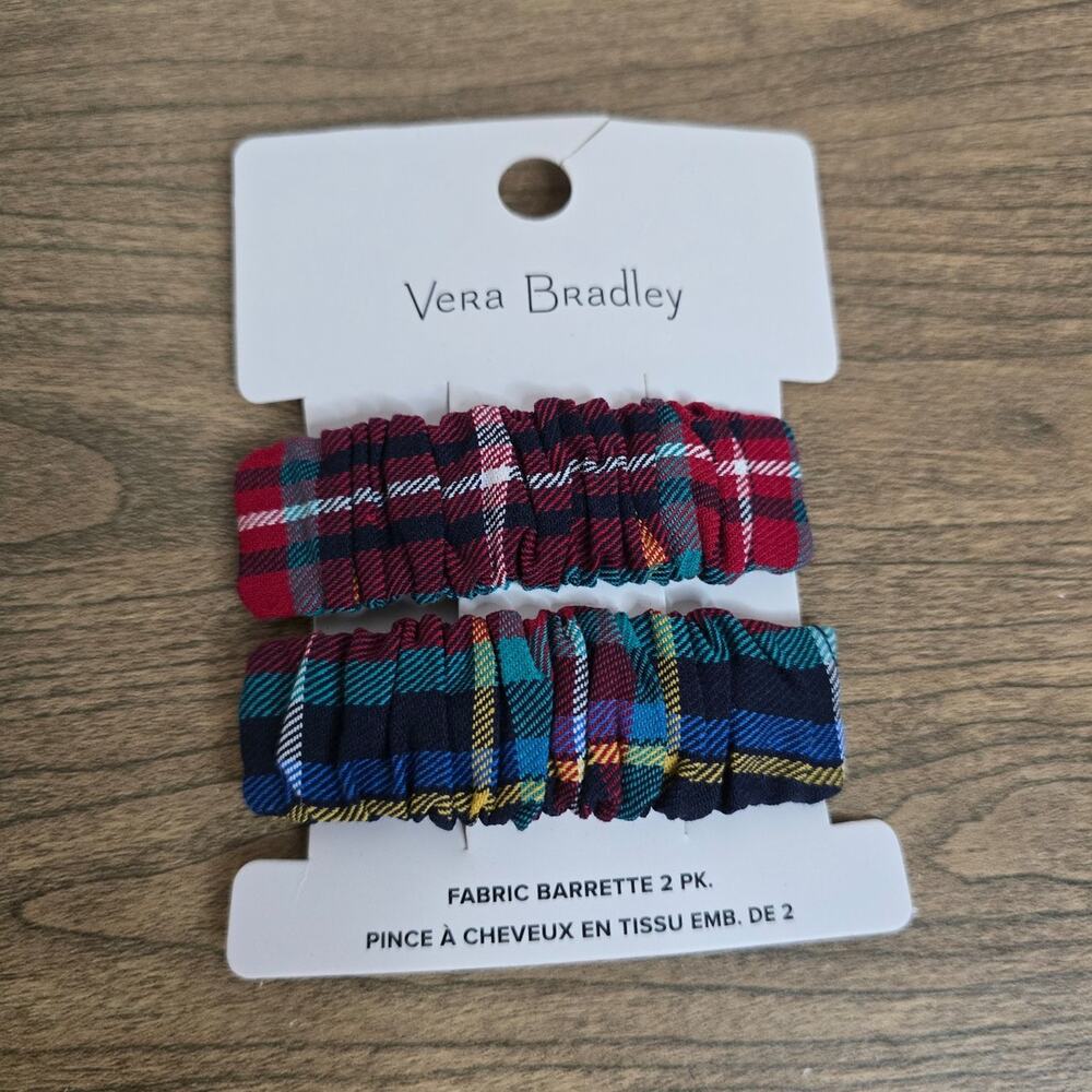 Vera Bradley Women's Hair Clip Set of 2 Hair Accessory, Tartan Plaid, One Size
